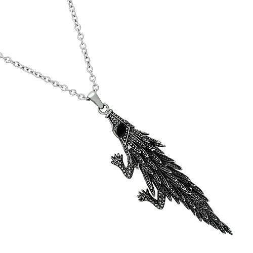 TK1124 - High polished (no plating) Stainless Steel Pendant with Top Grade Crystal  in Jet-1