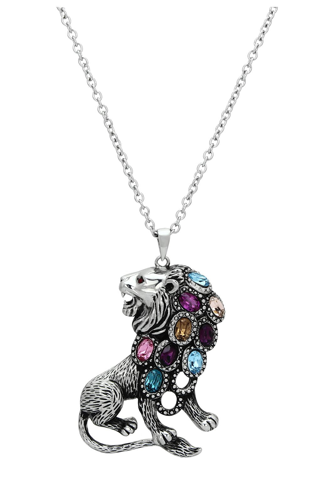 TK1125 - High polished (no plating) Stainless Steel Chain Pendant with Top Grade Crystal  in Multi Color-0