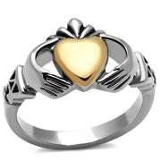 TK1157 - Two-Tone IP Gold (Ion Plating) Stainless Steel Ring with No Stone-0
