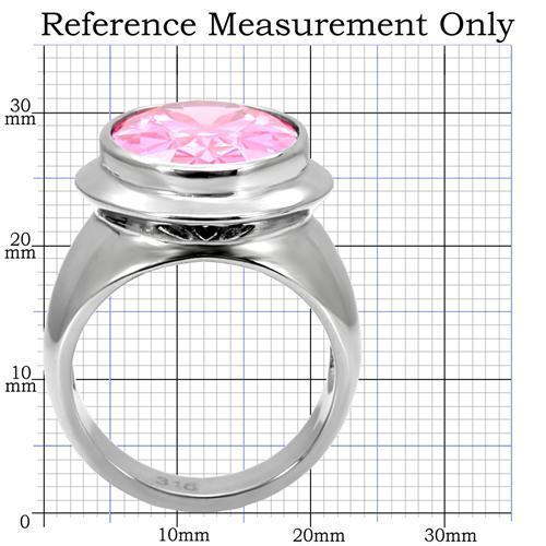 TK118 - High polished (no plating) Stainless Steel Ring with AAA Grade CZ  in Rose-1