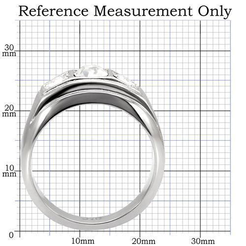 TK119 - High polished (no plating) Stainless Steel Ring with Top Grade Crystal  in Clear-1