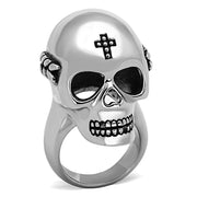 TK1202 - High polished (no plating) Stainless Steel Ring with Epoxy  in Jet-0