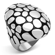 TK1208 - High polished (no plating) Stainless Steel Ring with Epoxy  in Jet-0