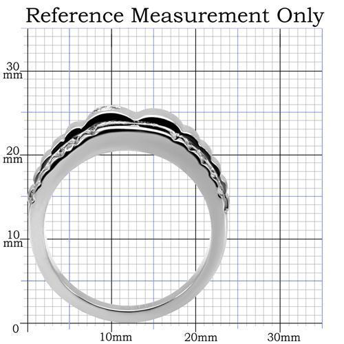 TK120 - High polished (no plating) Stainless Steel Ring with AAA Grade CZ  in Clear-1