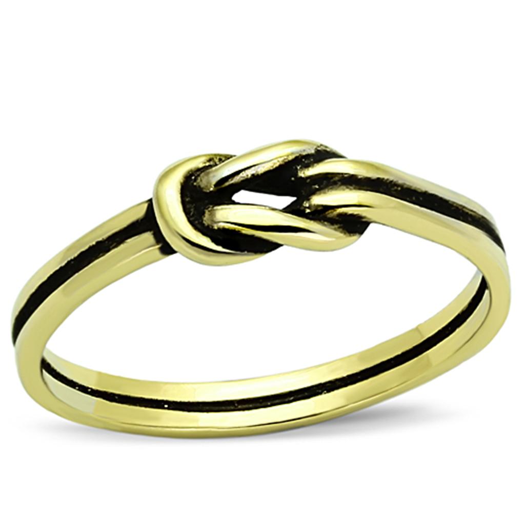 TK1239G - IP Gold(Ion Plating) Stainless Steel Ring with No Stone-0