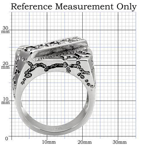TK124 - High polished (no plating) Stainless Steel Ring with AAA Grade CZ  in Clear-1