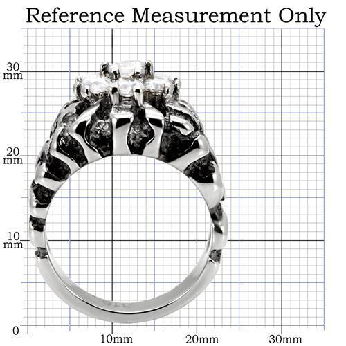 TK125 - High polished (no plating) Stainless Steel Ring with AAA Grade CZ  in Clear-1