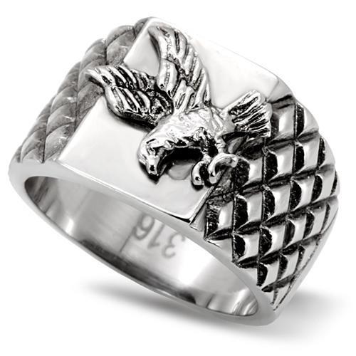 TK126 - High polished (no plating) Stainless Steel Ring with No Stone-0