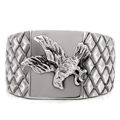TK126 - High polished (no plating) Stainless Steel Ring with No Stone-2