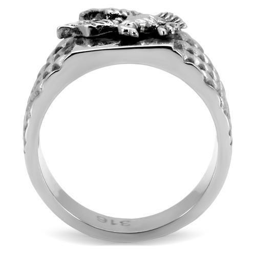 TK126 - High polished (no plating) Stainless Steel Ring with No Stone-3