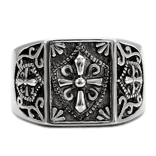 TK127 - High polished (no plating) Stainless Steel Ring with No Stone-2