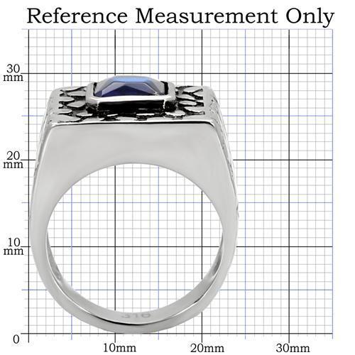 TK128 - High polished (no plating) Stainless Steel Ring with Synthetic Synthetic Glass in Montana-1