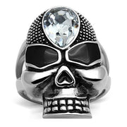 TK1313 - High polished (no plating) Stainless Steel Ring with Top Grade Crystal  in Clear-0
