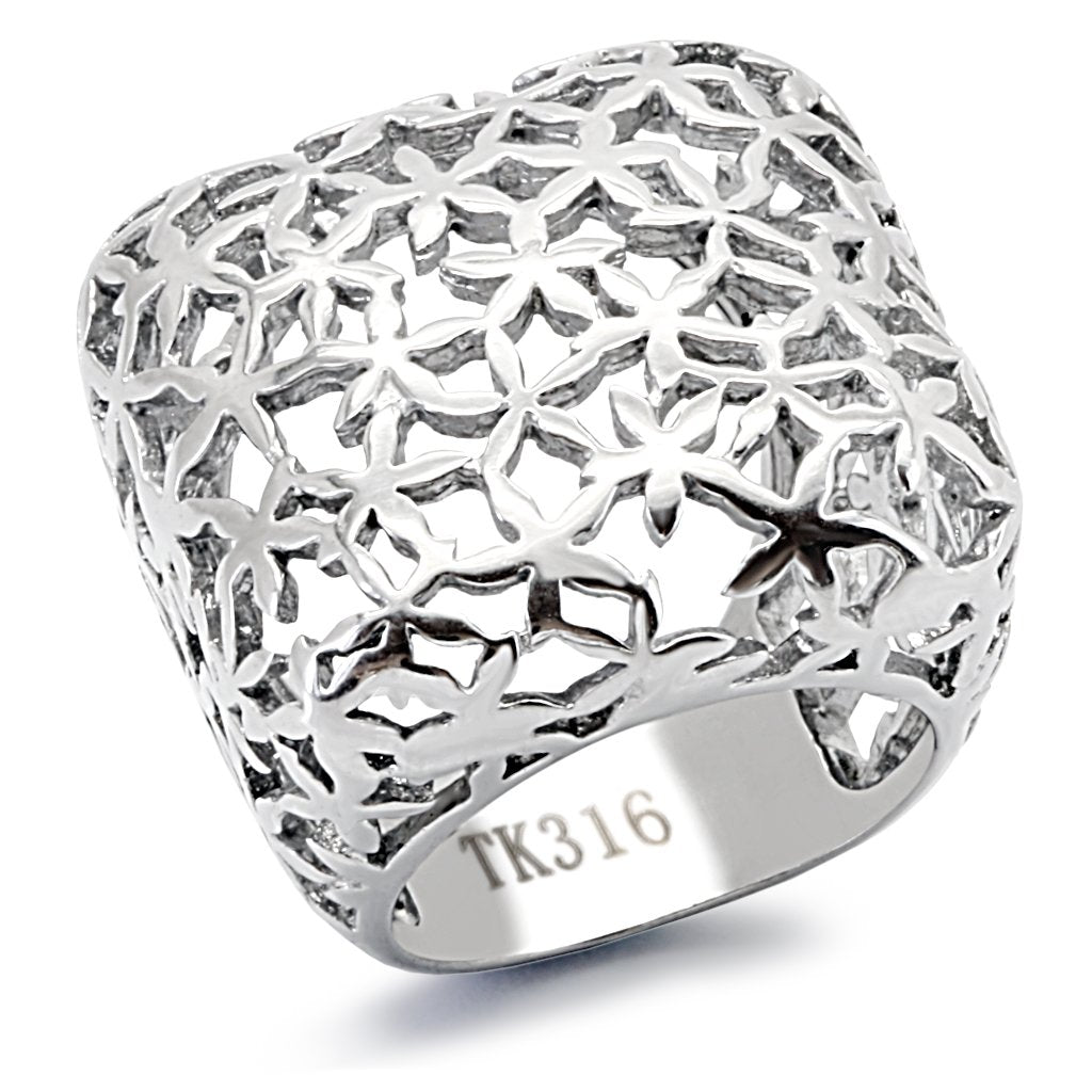 TK133 - High polished (no plating) Stainless Steel Ring with No Stone-0