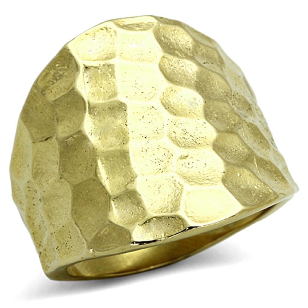 TK1383 - IP Gold(Ion Plating) Stainless Steel Ring with No Stone-0