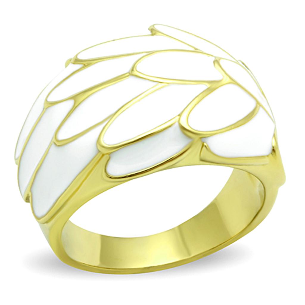 TK1387 - IP Gold(Ion Plating) Stainless Steel Ring with No Stone-0