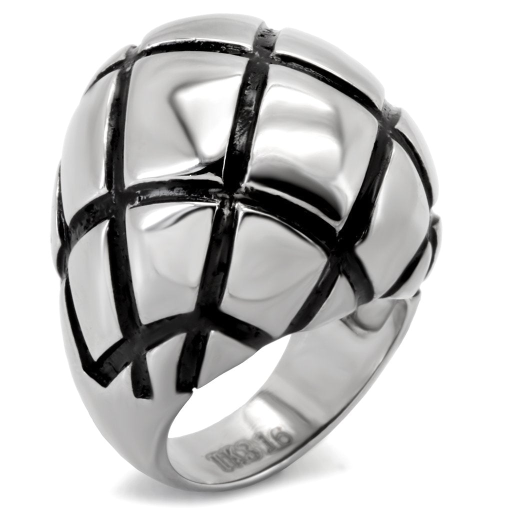 TK139 - High polished (no plating) Stainless Steel Ring with No Stone-0