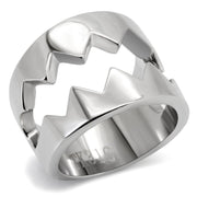 TK143 - High polished (no plating) Stainless Steel Ring with No Stone-0