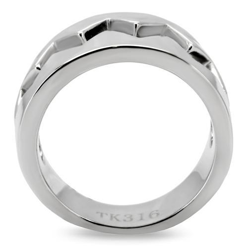 TK143 - High polished (no plating) Stainless Steel Ring with No Stone-3