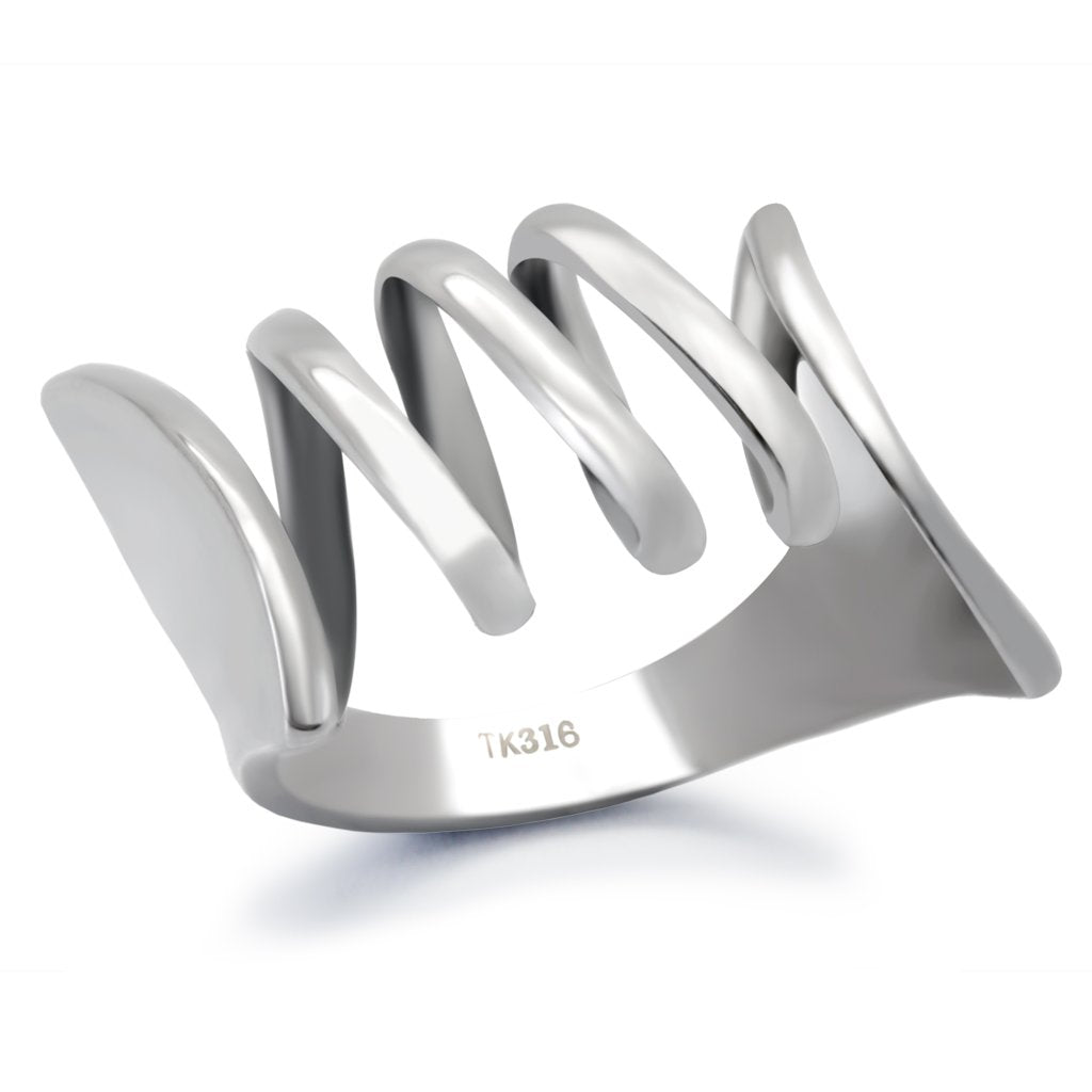 TK145 - High polished (no plating) Stainless Steel Ring with No Stone-0