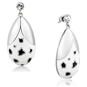 TK1462 - High polished (no plating) Stainless Steel Earrings with Top Grade Crystal  in Clear-0