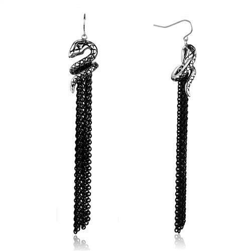 TK1479 - Two-Tone IP Black Stainless Steel Earrings with No Stone-0