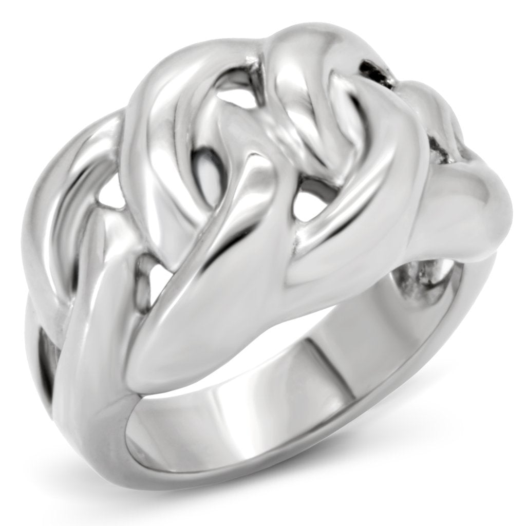 TK147 - High polished (no plating) Stainless Steel Ring with No Stone-0