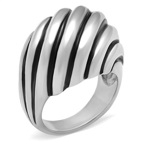 TK148 - High polished (no plating) Stainless Steel Ring with No Stone-0
