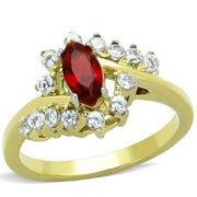 TK1569 - Two-Tone IP Gold (Ion Plating) Stainless Steel Ring with Synthetic Synthetic Glass in Siam-0