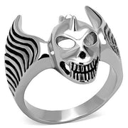TK1599 - High polished (no plating) Stainless Steel Ring with Epoxy  in Jet-0