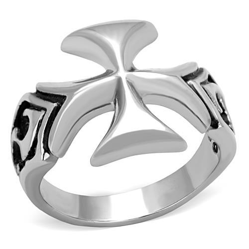 TK1602 - High polished (no plating) Stainless Steel Ring with Epoxy  in Jet-0