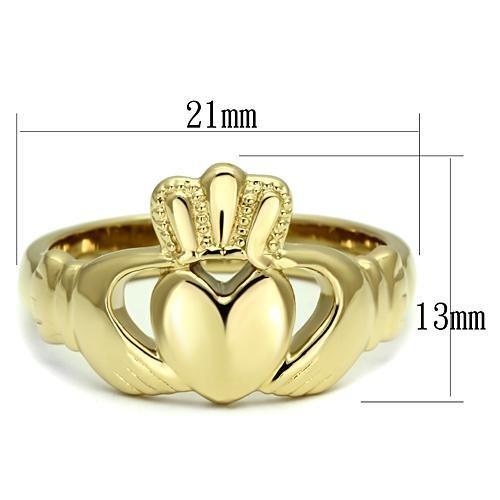 TK160G - IP Gold(Ion Plating) Stainless Steel Ring with No Stone-1