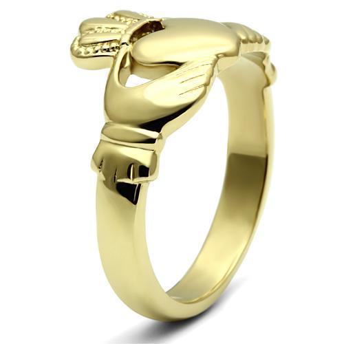 TK160G - IP Gold(Ion Plating) Stainless Steel Ring with No Stone-3