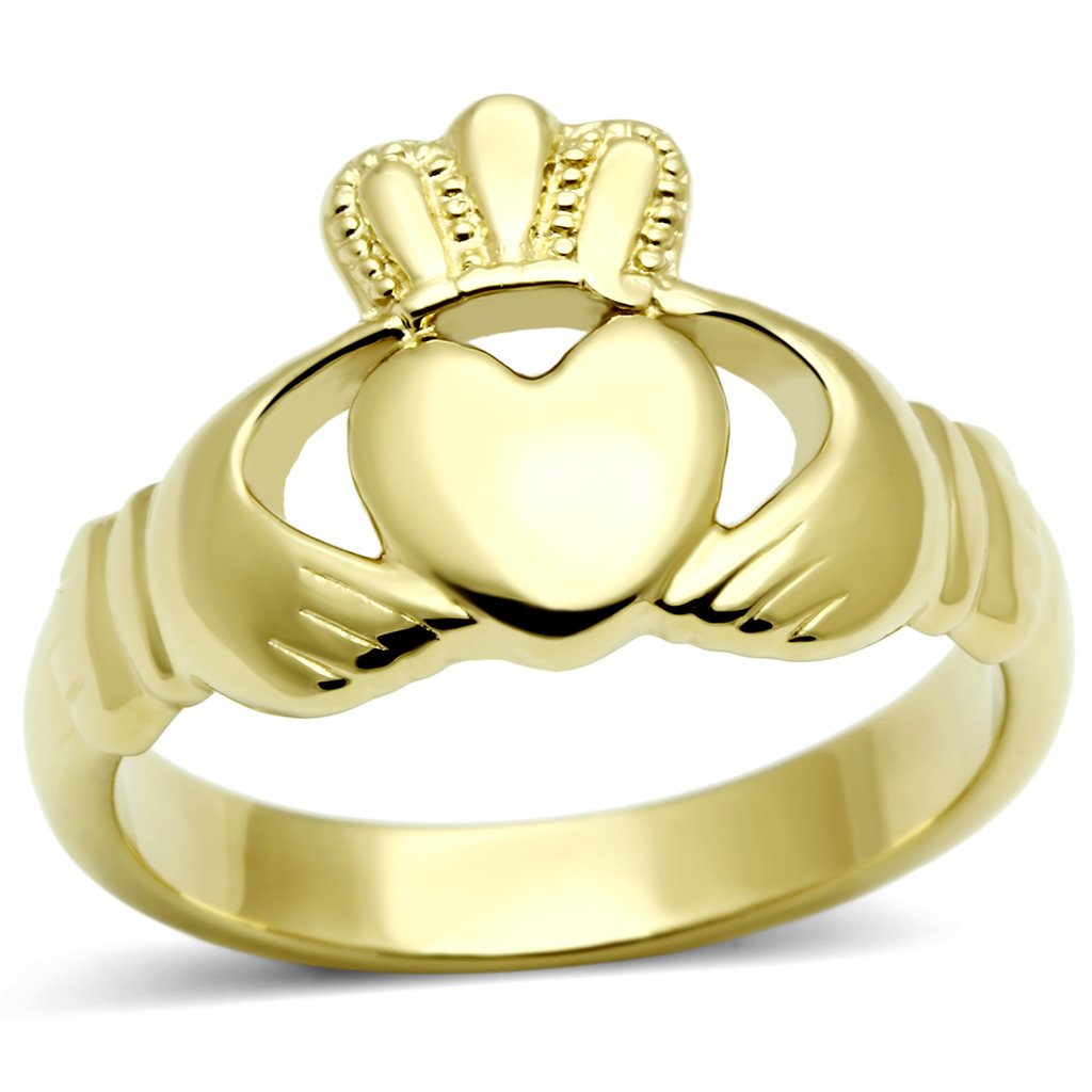 TK160G - IP Gold(Ion Plating) Stainless Steel Ring with No Stone-0