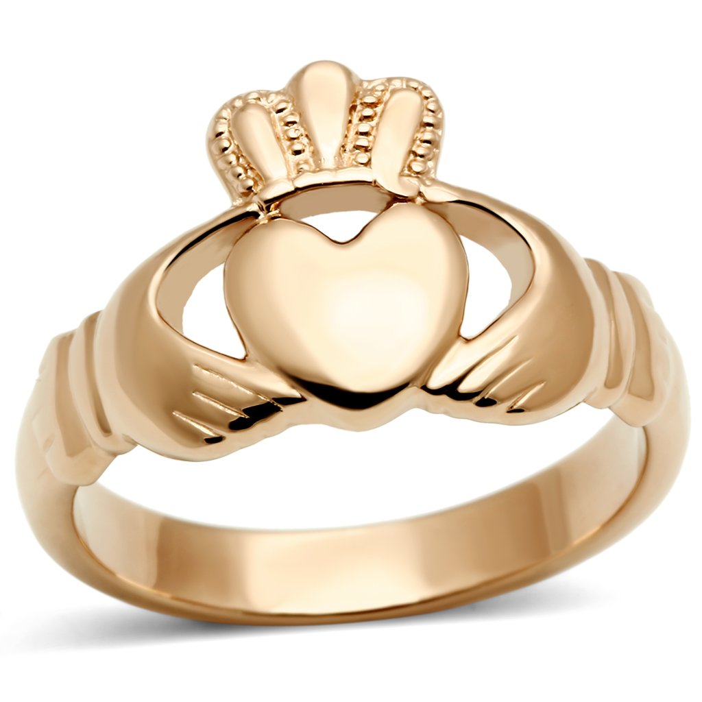 TK160R - IP Rose Gold(Ion Plating) Stainless Steel Ring with No Stone-0