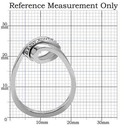 TK161 - High polished (no plating) Stainless Steel Ring with Top Grade Crystal  in Clear-1