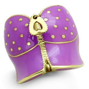 TK1621 - IP Gold(Ion Plating) Stainless Steel Ring with Epoxy  in Amethyst-0