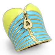 TK1623 - IP Gold(Ion Plating) Stainless Steel Ring with Epoxy  in Multi Color-0
