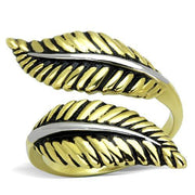 TK1707 - Two-Tone IP Gold (Ion Plating) Stainless Steel Ring with Epoxy  in Jet-0