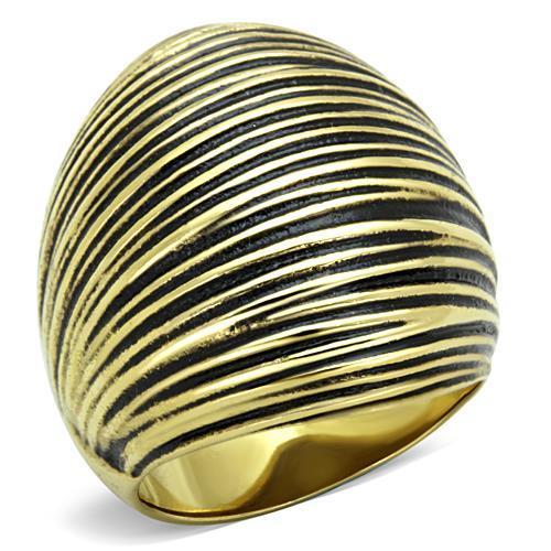 TK1711 - IP Gold(Ion Plating) Stainless Steel Ring with Epoxy  in Jet-0