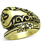 TK1713 - IP Gold(Ion Plating) Stainless Steel Ring with Epoxy  in Jet-0