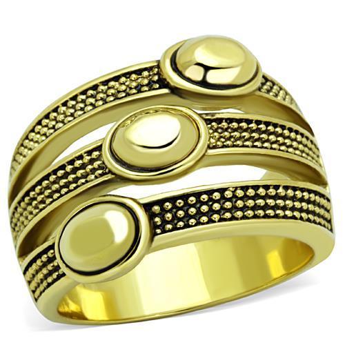 TK1718 - IP Gold(Ion Plating) Stainless Steel Ring with Epoxy  in Jet-0