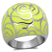 TK1740 - High polished (no plating) Stainless Steel Ring with Epoxy  in Citrine Yellow-0