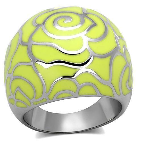 TK1740 - High polished (no plating) Stainless Steel Ring with Epoxy  in Citrine Yellow-0