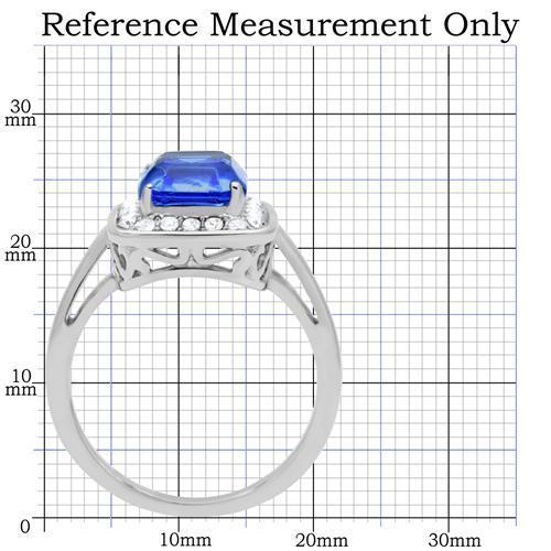 TK178 - High polished (no plating) Stainless Steel Ring with Top Grade Crystal  in Sapphire-2
