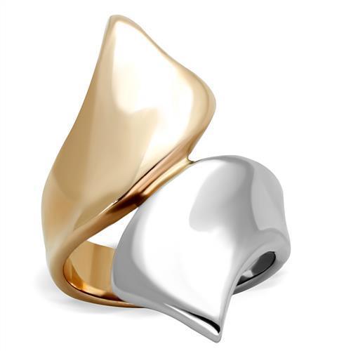 TK1793 - Two-Tone IP Rose Gold Stainless Steel Ring with No Stone-0