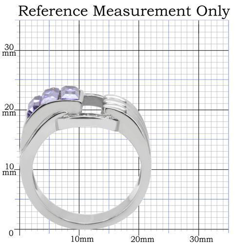 TK181 - High polished (no plating) Stainless Steel Ring with Top Grade Crystal  in Tanzanite-1
