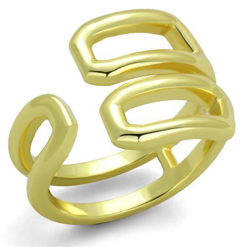 TK1884 - IP Gold(Ion Plating) Stainless Steel Ring with No Stone-0