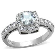 TK1899N - High-Polished Stainless Steel Ring with AAA Grade CZ  in Clear-0