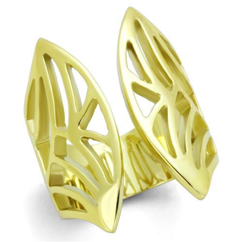 TK1902 - IP Gold(Ion Plating) Stainless Steel Ring with No Stone-0